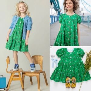 Pink Chicken Girls Elizabeth Dress - Green Flower Toss size 6